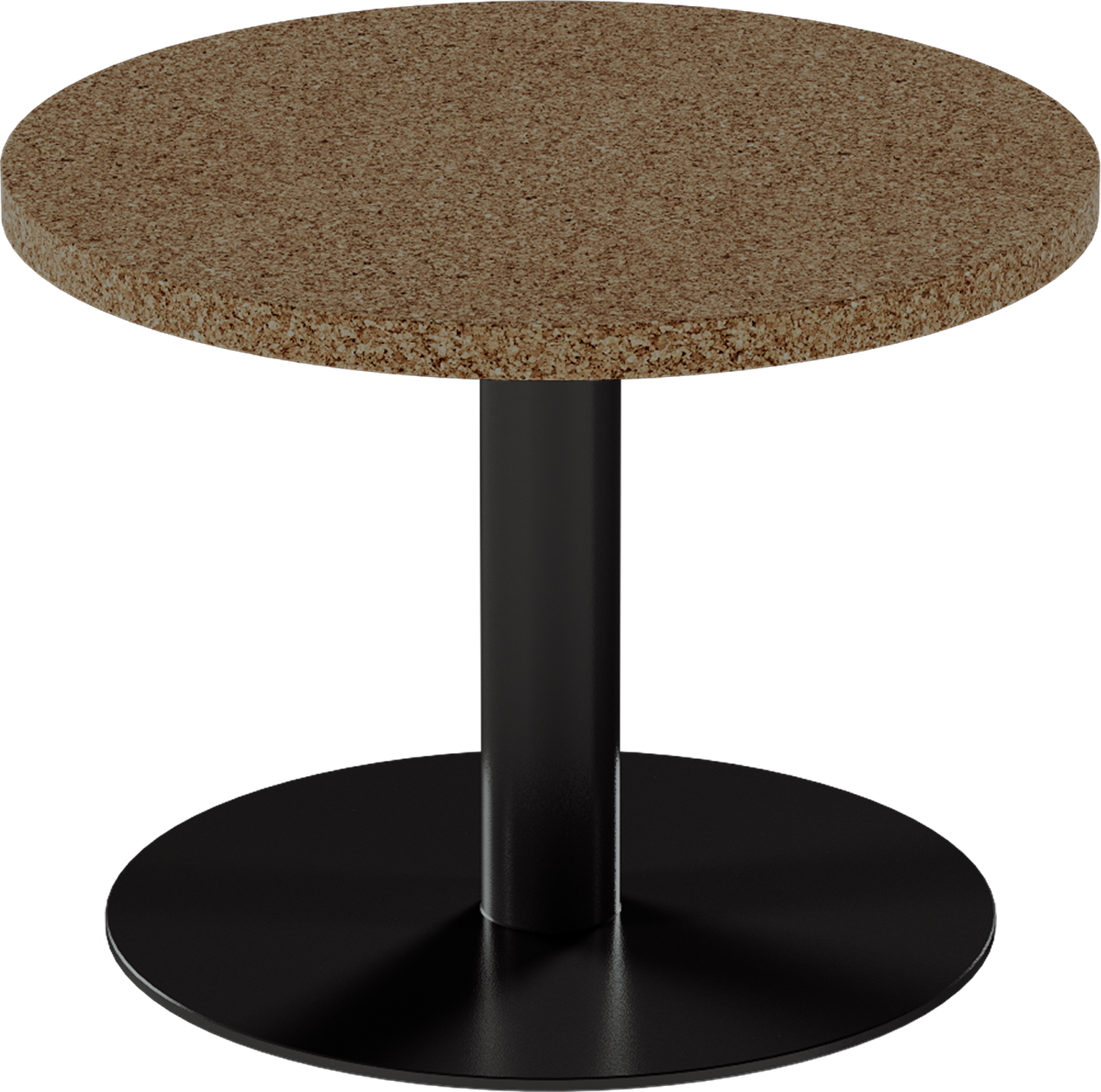 Solis Side Table – 60cm Round – Black / Grano Natural