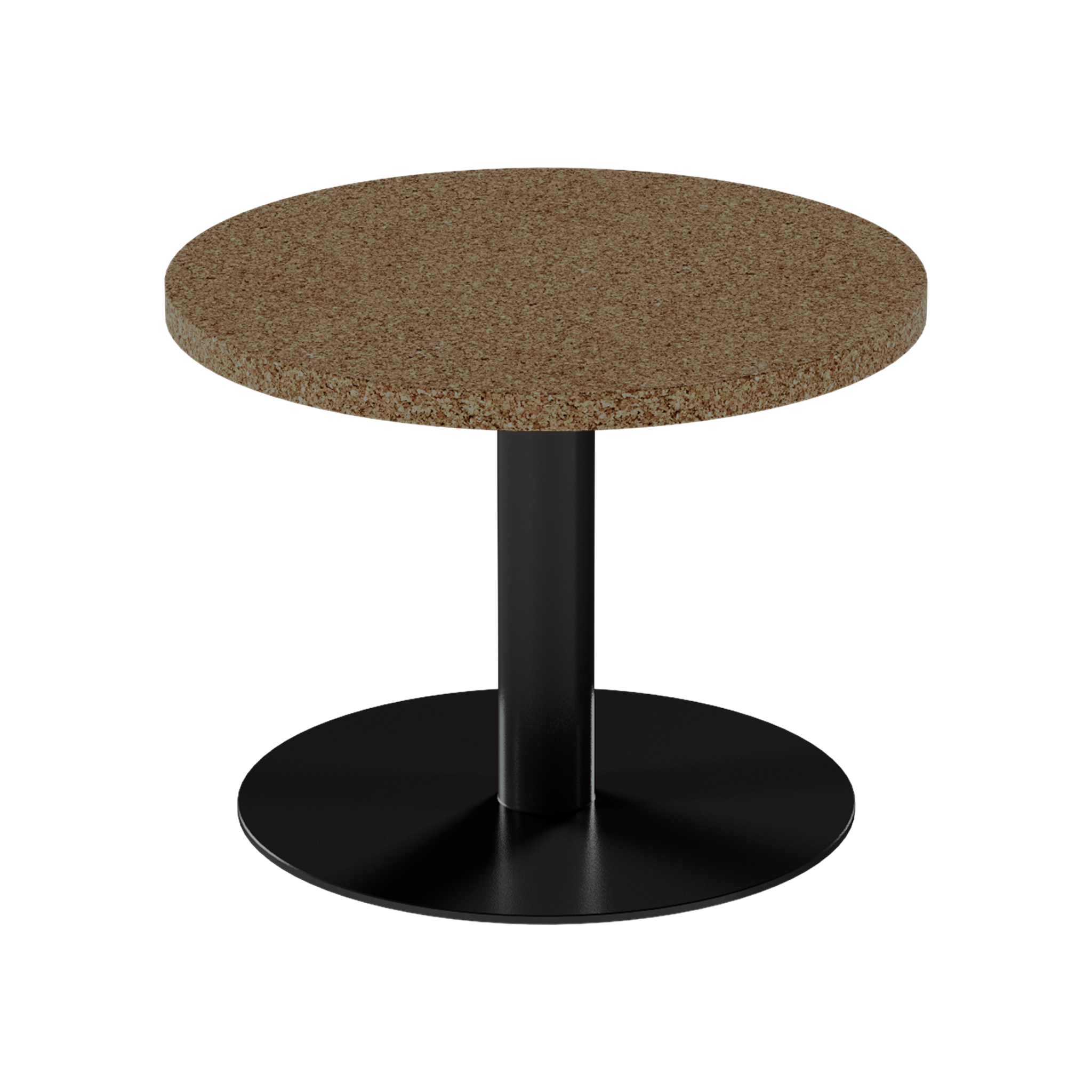Solis Side Table – 60cm Round – Black / Grano Natural