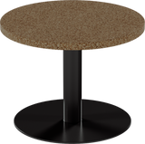 Solis Side Table – 60cm Round – Black / Grano Natural