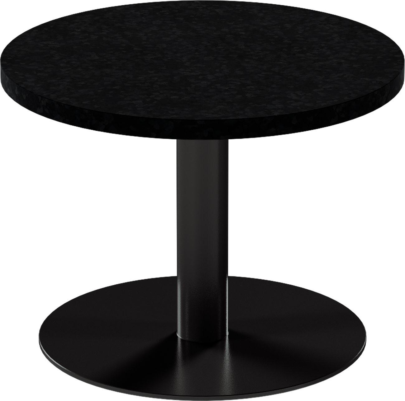Solis Side Table – 60cm Round – Black / Black Onyx Dapple