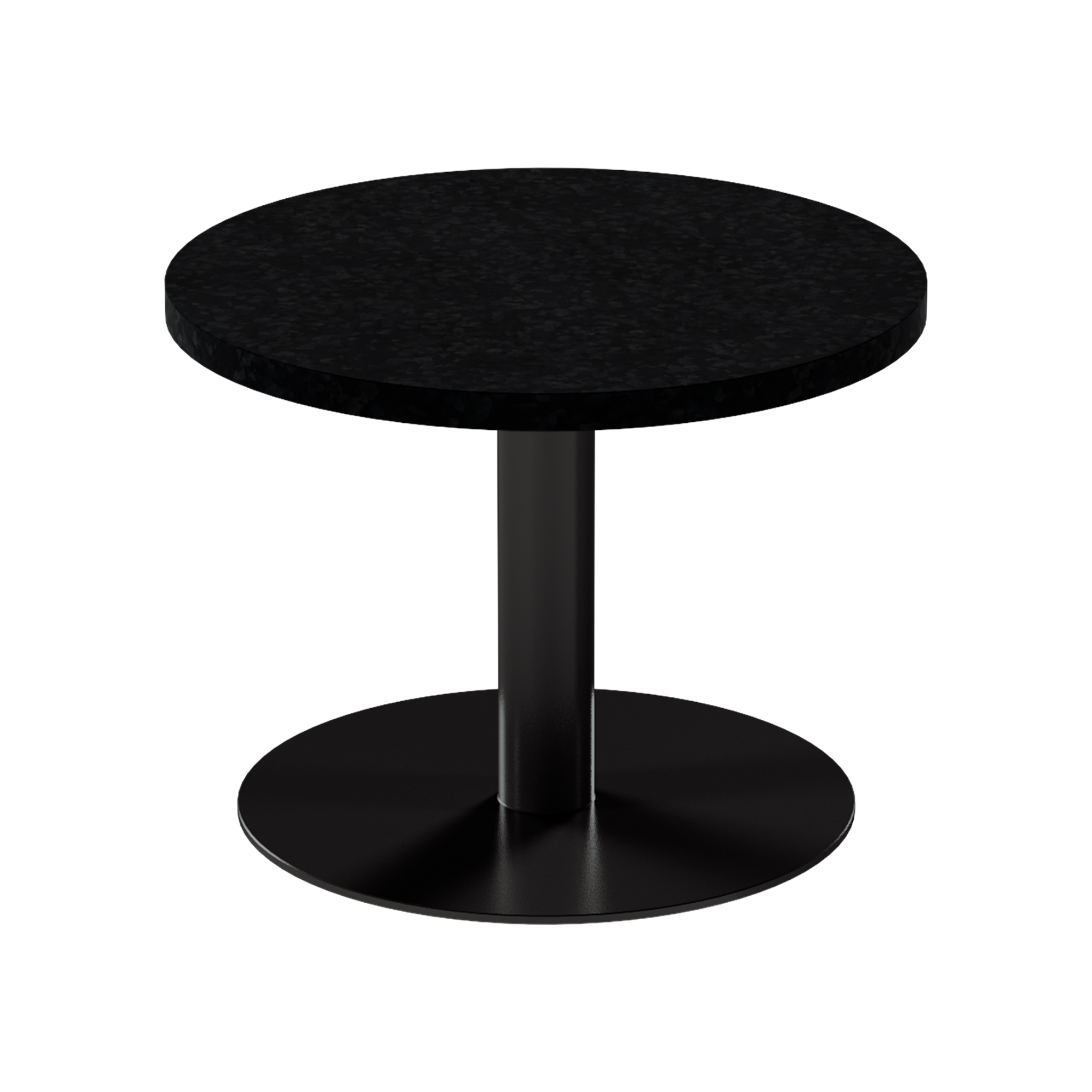 Solis Side Table – 60cm Round – Black / Black Onyx Dapple