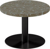 Solis Side Table – 60cm Round – Black / Taupe Dapple