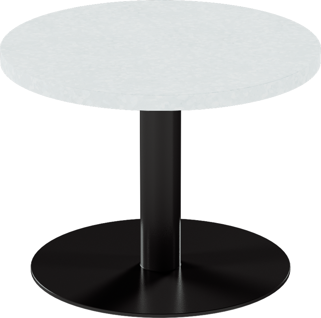 Solis Side Table – 60cm Round – Black / White Chalk Dapple