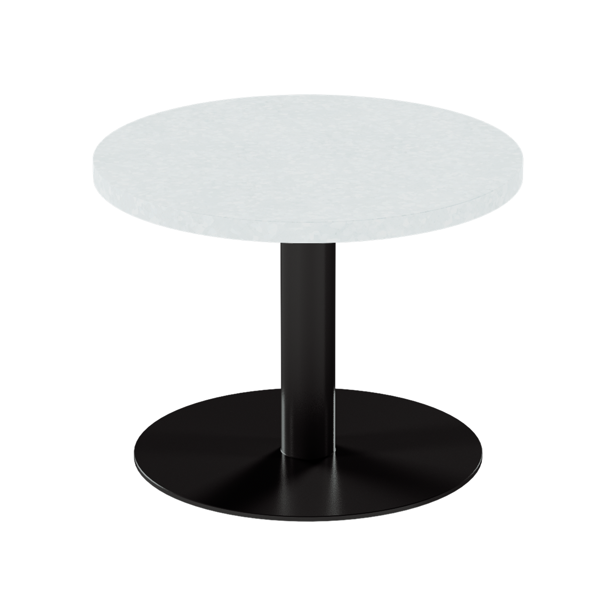Solis Side Table – 60cm Round – Black / White Chalk Dapple