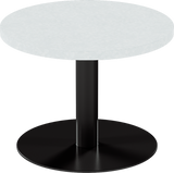 Solis Side Table – 60cm Round – Black / White Chalk Dapple