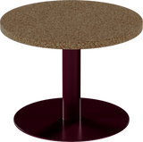 Solis Side Table – 60cm Round – Burgundy / Grano Natural