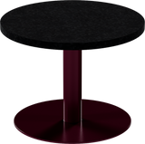 Solis Side Table – 60cm Round – Burgundy / Black Onyx Dapple