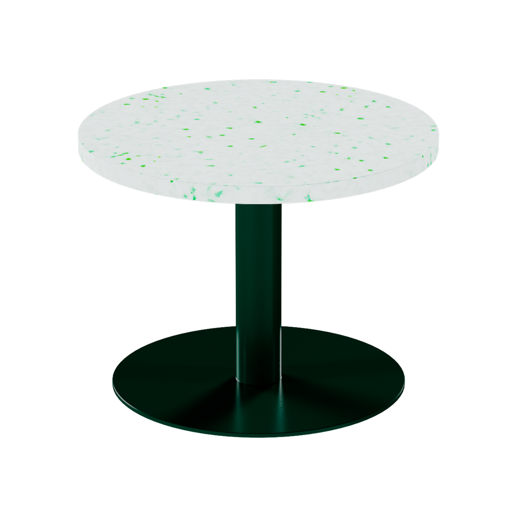 Solis Side Table – 60cm Round – Green / Green Dapple