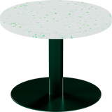 Solis Side Table – 60cm Round – Green / Green Dapple