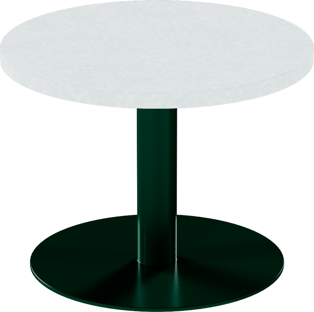 Solis Side Table – 60cm Round – Green / White Chalk Dapple