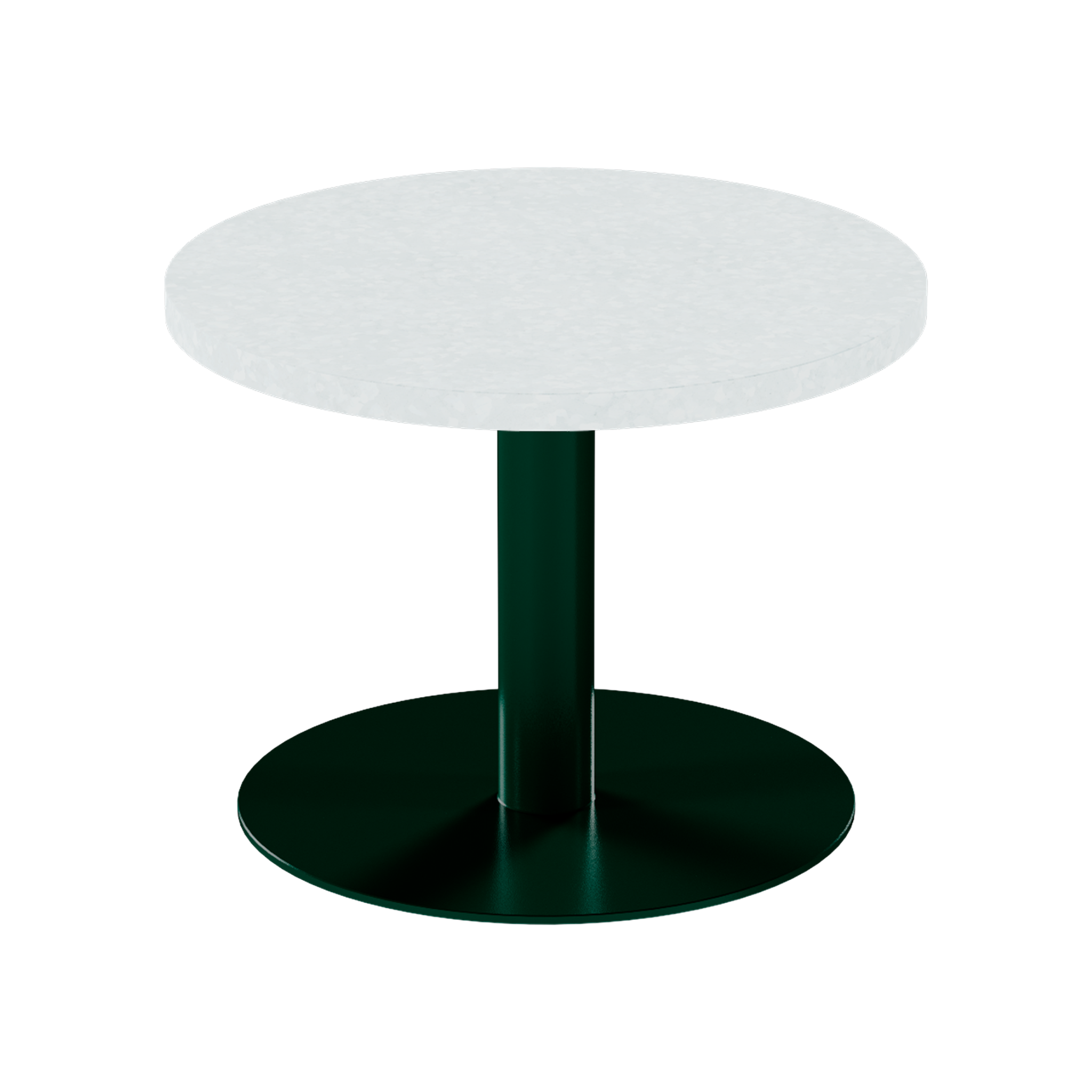 Solis Side Table – 60cm Round – Green / White Chalk Dapple