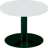 Solis Side Table – 60cm Round – Green / White Chalk Dapple