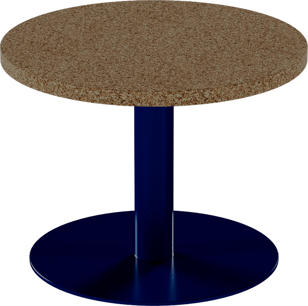 Solis Side Table – 60cm Round – Navy / Grano Natural