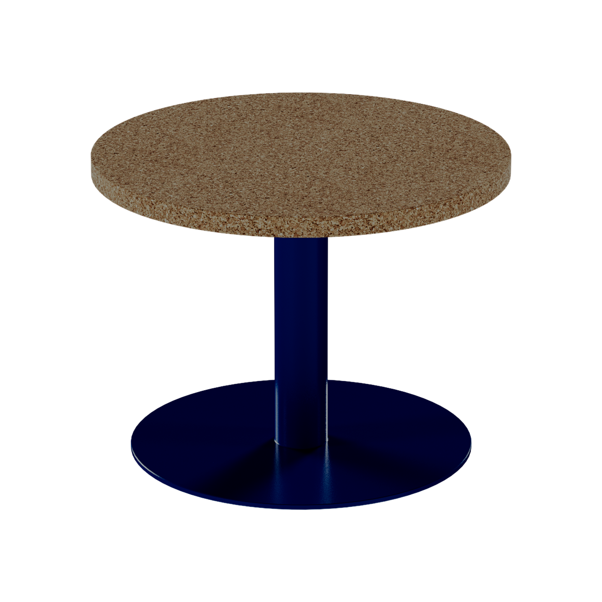 Solis Side Table – 60cm Round – Navy / Grano Natural