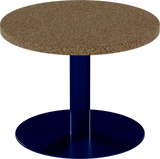 Solis Side Table – 60cm Round – Navy / Grano Natural