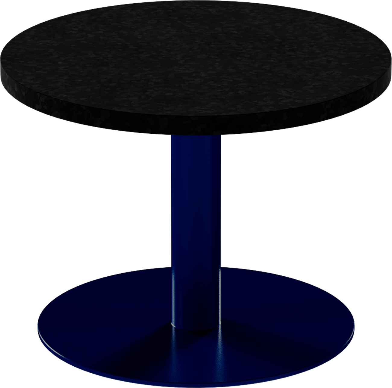 Solis Side Table – 60cm Round – Navy / Black Onyx Dapple