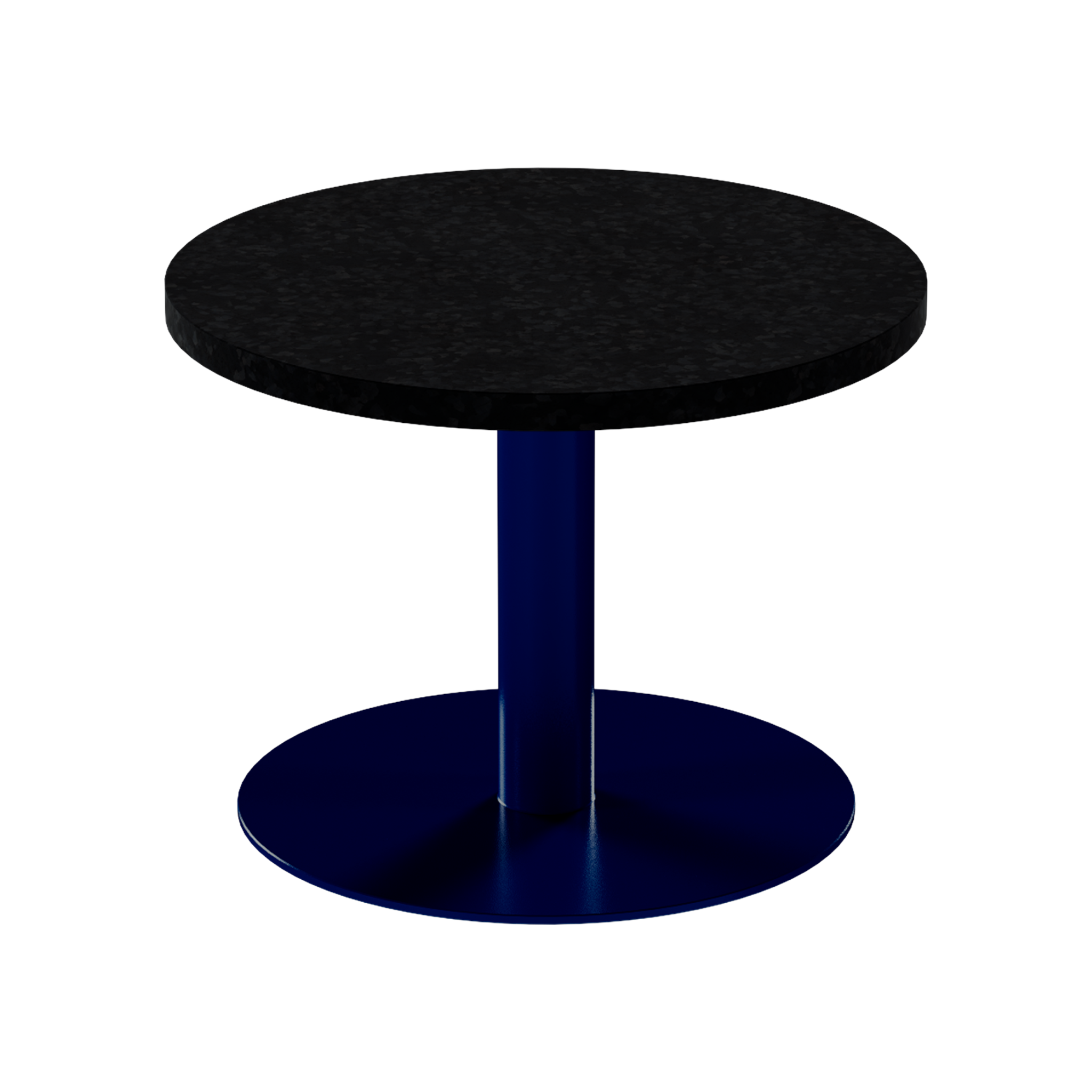 Solis Side Table – 60cm Round – Navy / Black Onyx Dapple