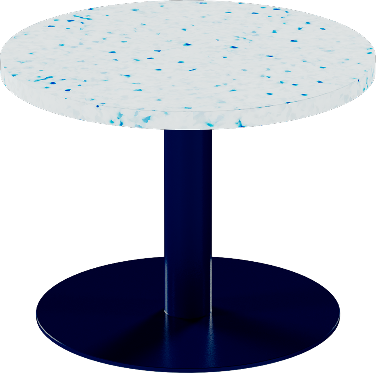 Solis Side Table – 60cm Round – Navy / Blue Dapple