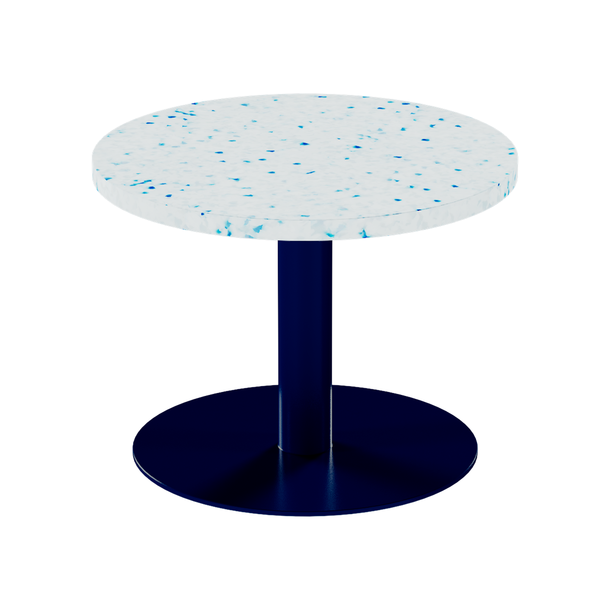Solis Side Table – 60cm Round – Navy / Blue Dapple