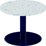 Solis Side Table – 60cm Round – Navy / Blue Dapple