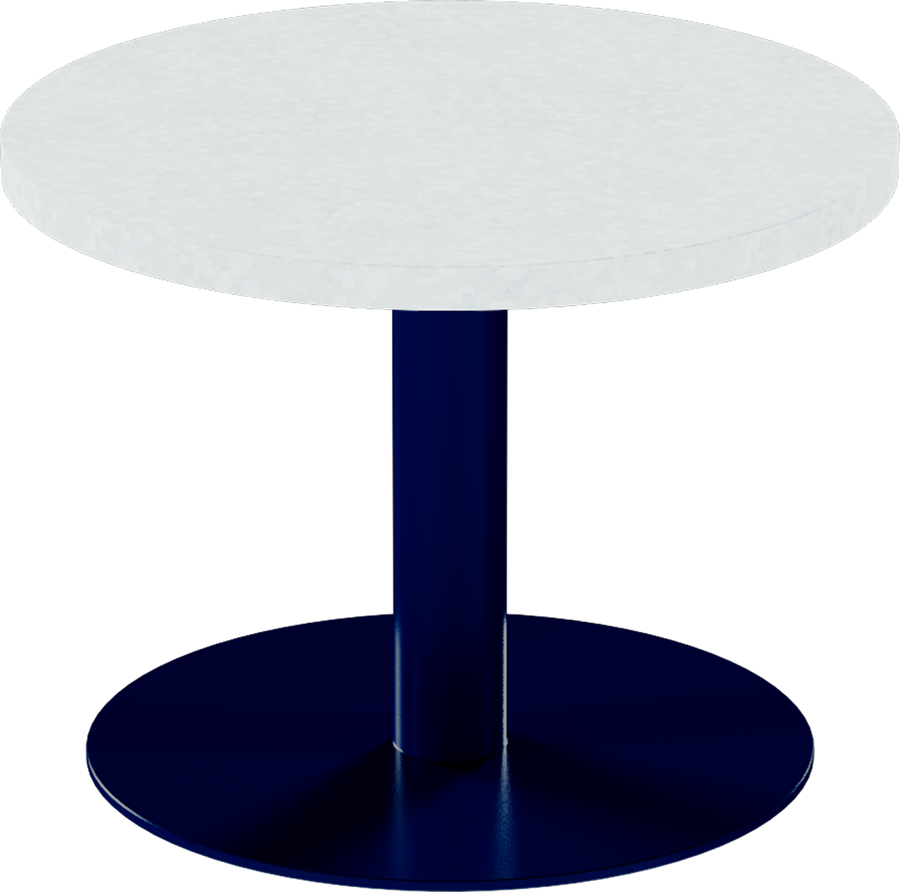 Solis Side Table – 60cm Round – Navy / White Chalk Dapple