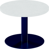 Solis Side Table – 60cm Round – Navy / White Chalk Dapple