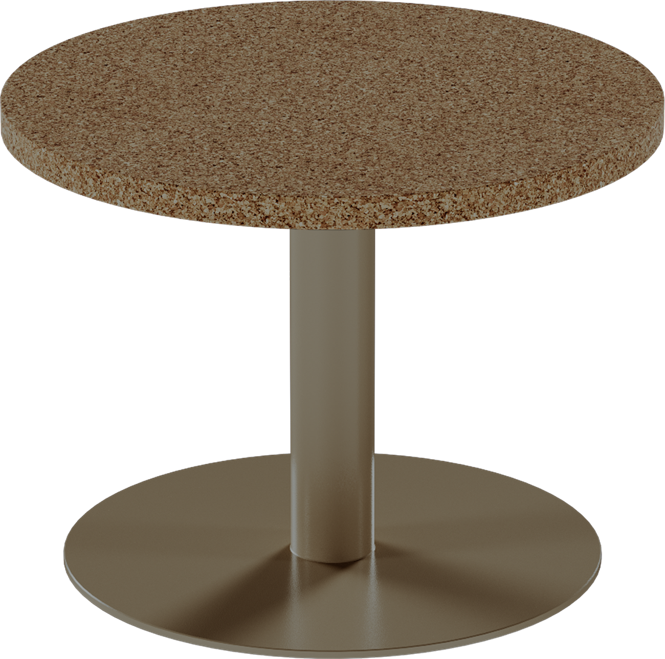 Solis Side Table – 60cm Round – Taupe / Grano Natural