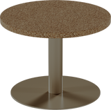 Solis Side Table – 60cm Round – Taupe / Grano Natural