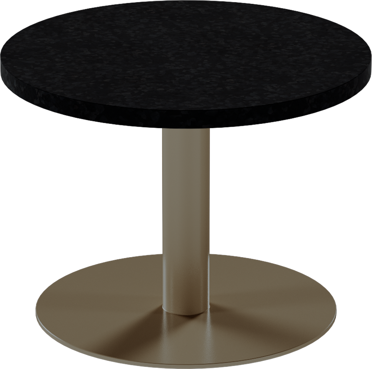 Solis Side Table – 60cm Round – Taupe / Black Onyx Dapple