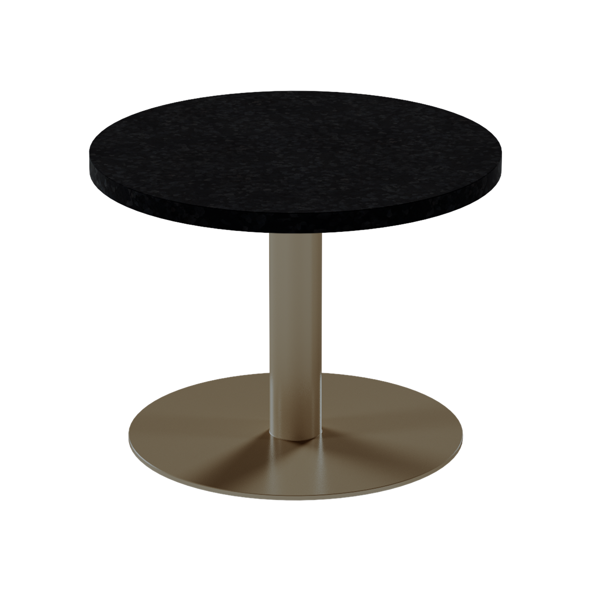 Solis Side Table – 60cm Round – Taupe / Black Onyx Dapple