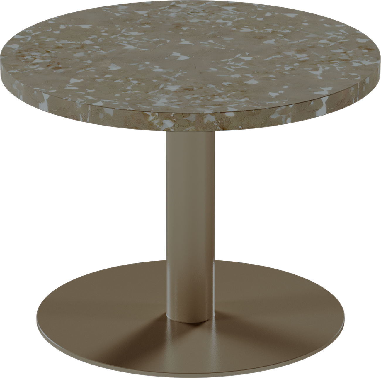 Solis Side Table – 60cm Round – Taupe / Taupe Dapple