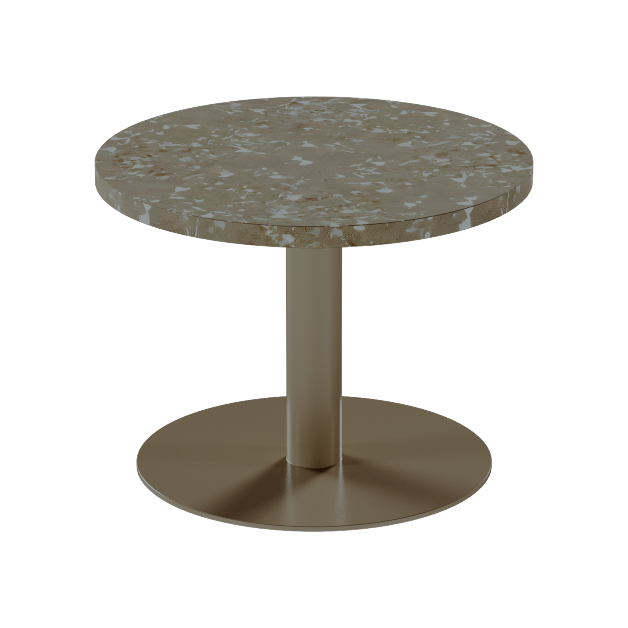 Solis Side Table – 60cm Round – Taupe / Taupe Dapple