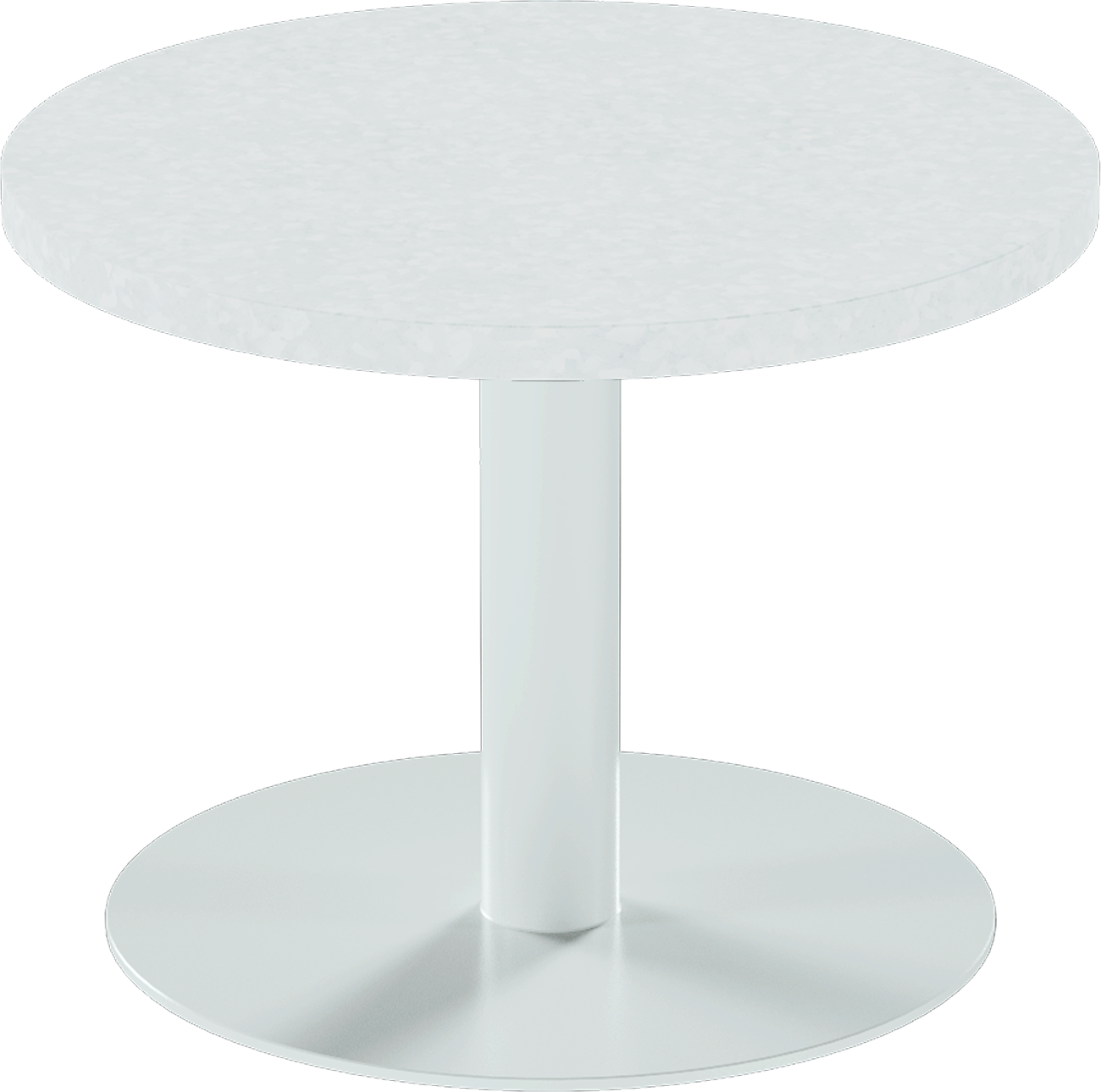 Solis Side Table – 60cm Round – White / White Chalk Dapple