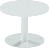 Solis Side Table – 60cm Round – White / White Chalk Dapple