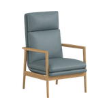 Tobias High Back Chair – Natural Oak / Blue