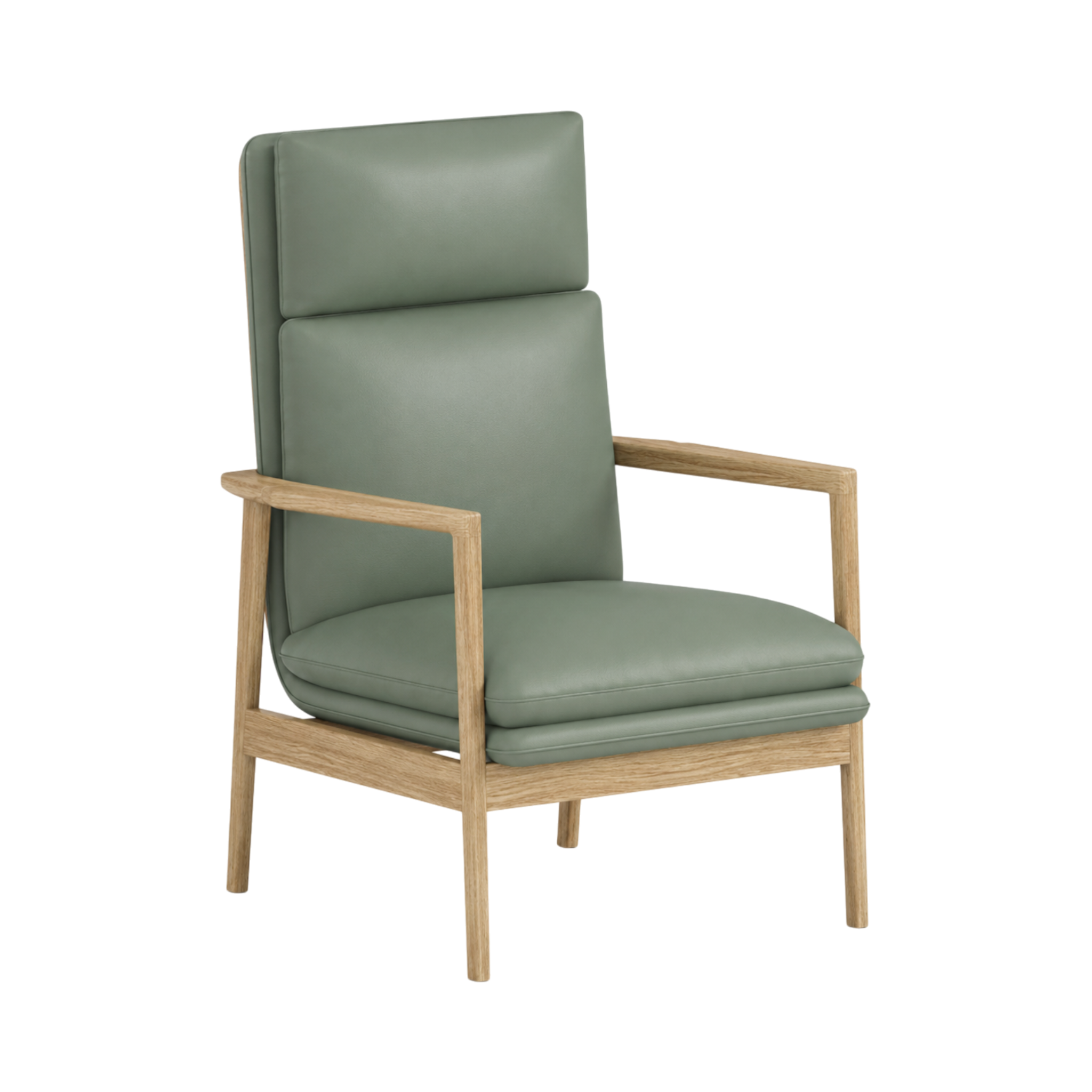 Tobias High Back Chair – Natural Oak / Sage
