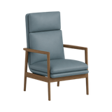 Tobias High Back Chair – Walnut Oak / Blue
