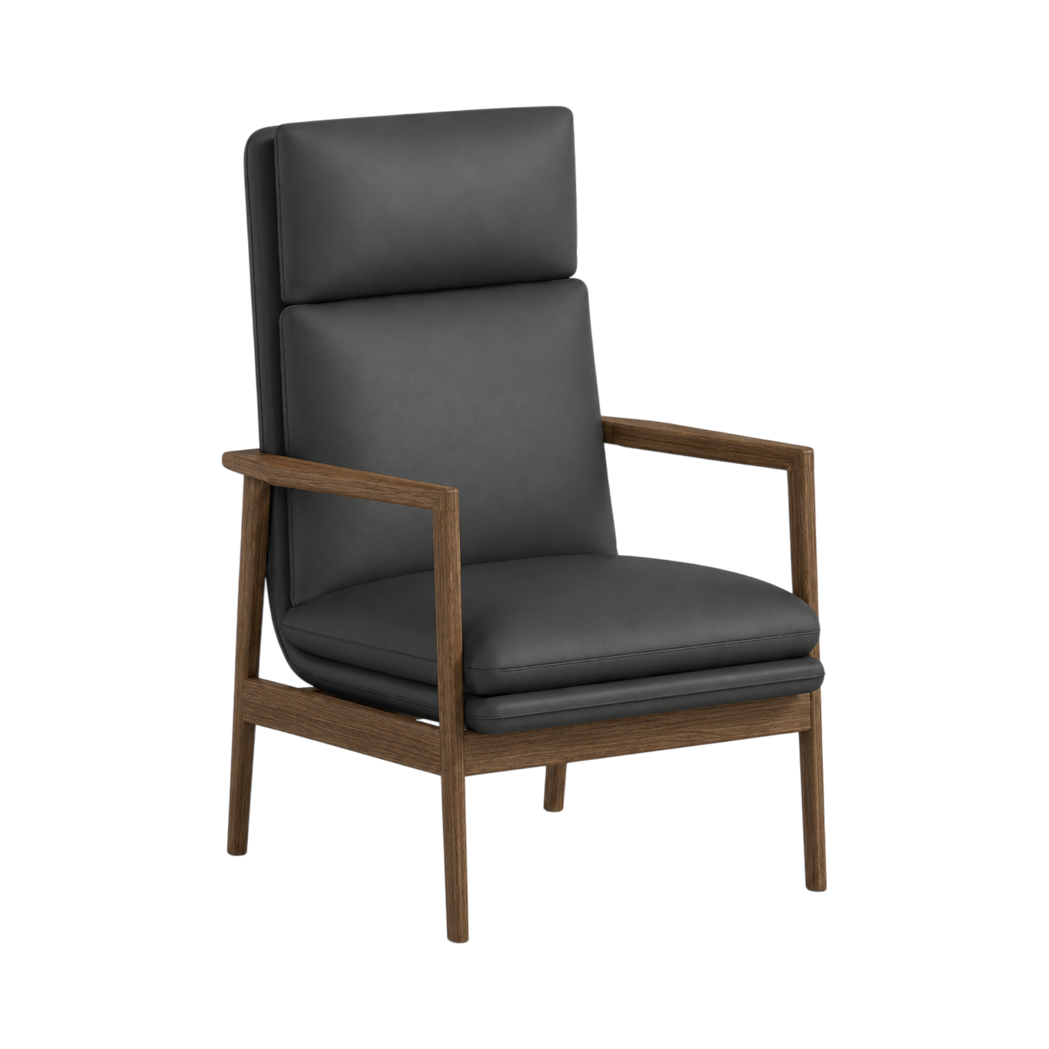 Tobias High Back Chair – Walnut Oak / Charcoal