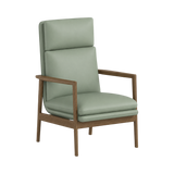 Tobias High Back Chair – Walnut Oak / Sage