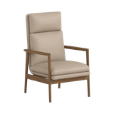 Tobias High Back Chair – Walnut Oak / Taupe
