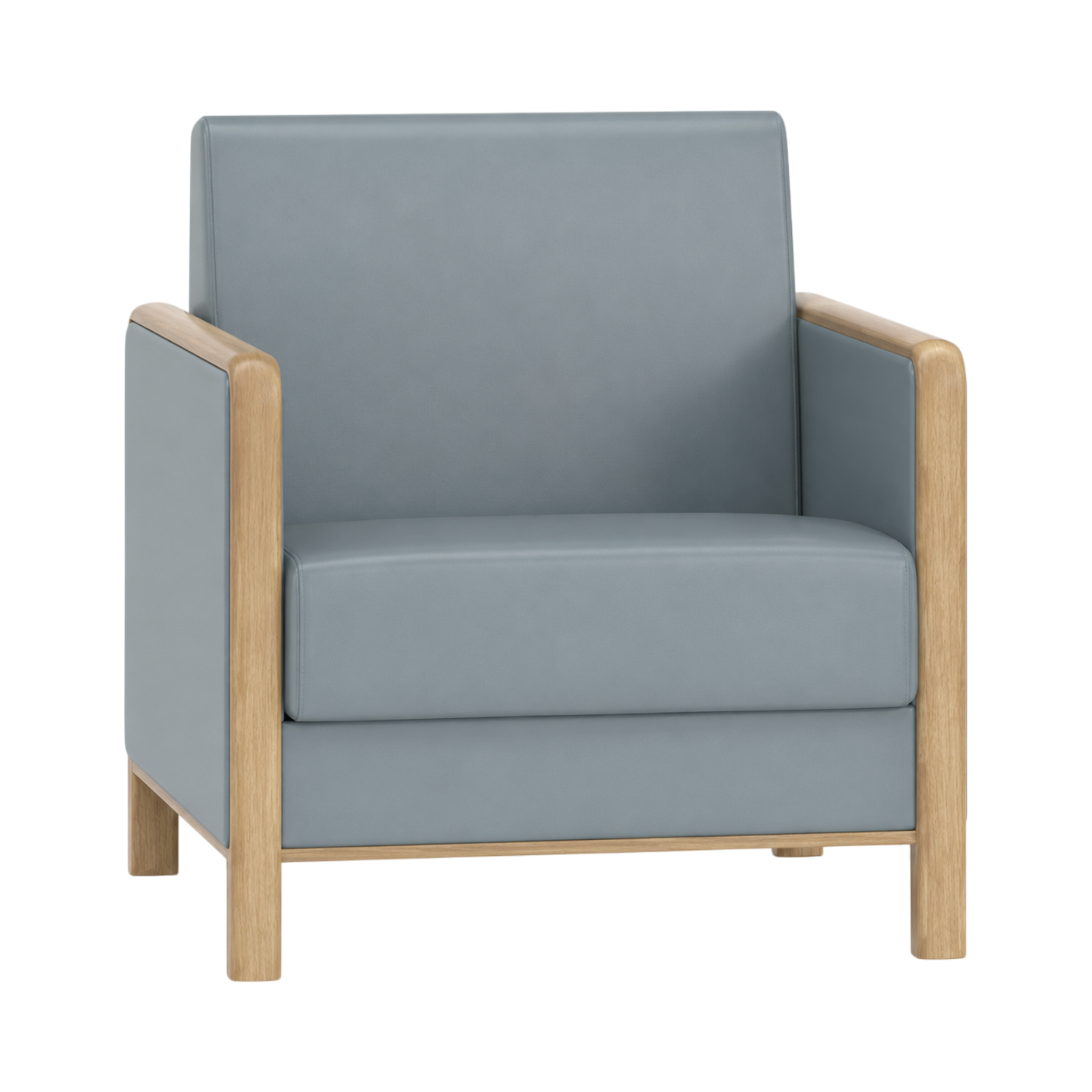 Wells Armchair – Natural Oak / Blue