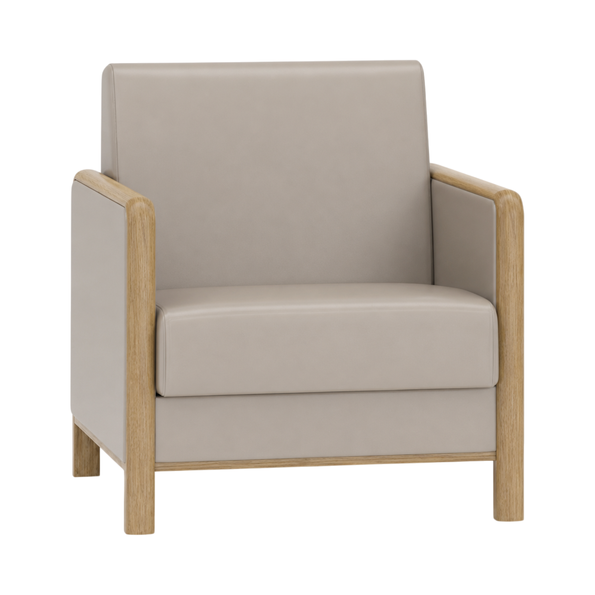 Wells Armchair – Natural Oak / Taupe