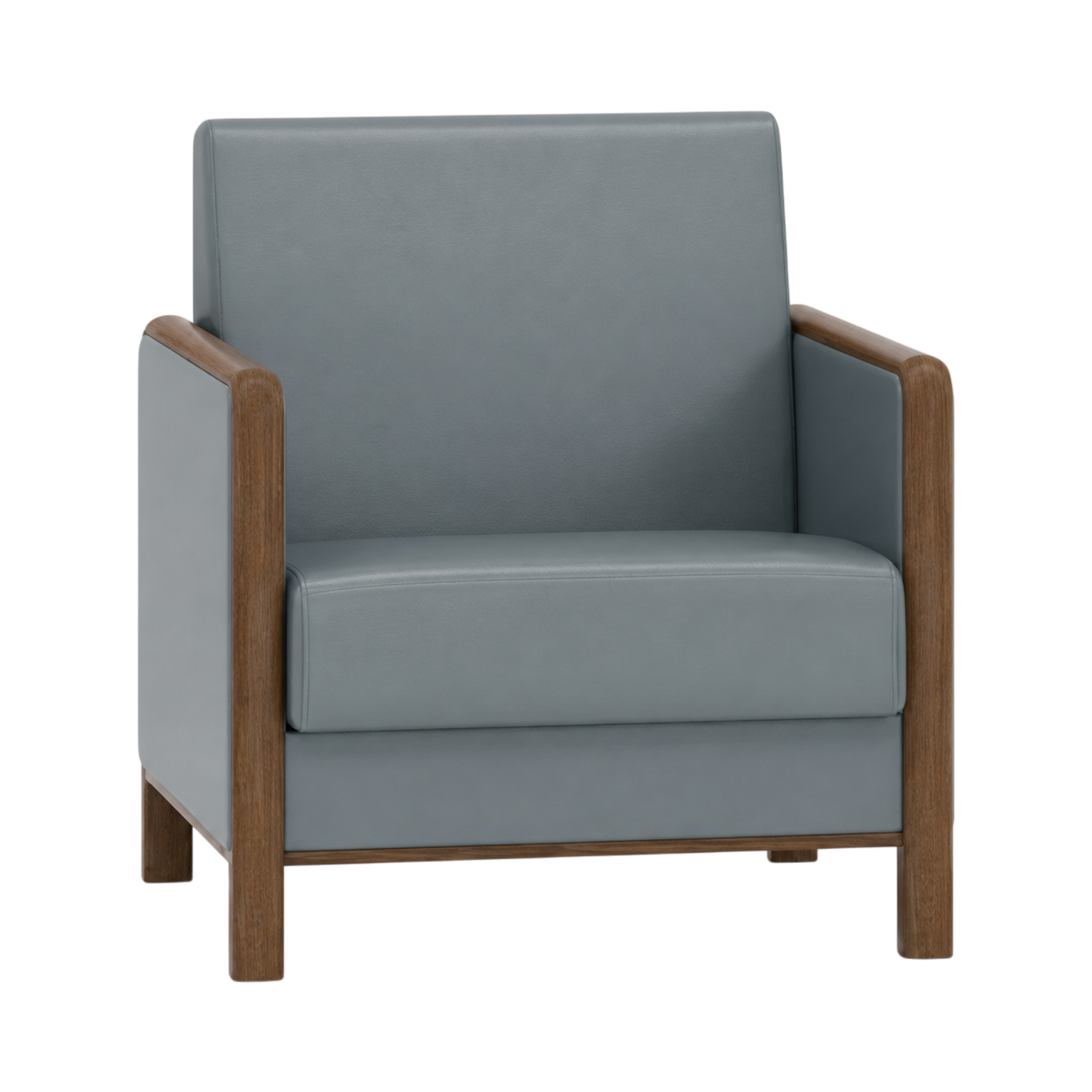 Wells Armchair – Walnut Oak / Blue