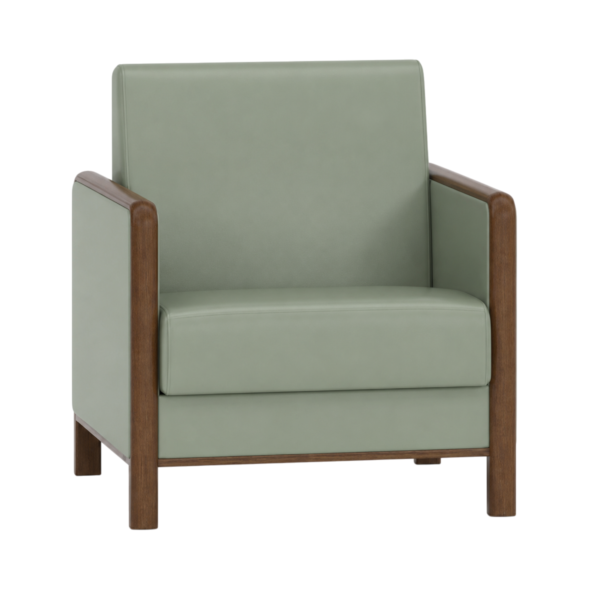 Wells Armchair – Walnut Oak / Sage
