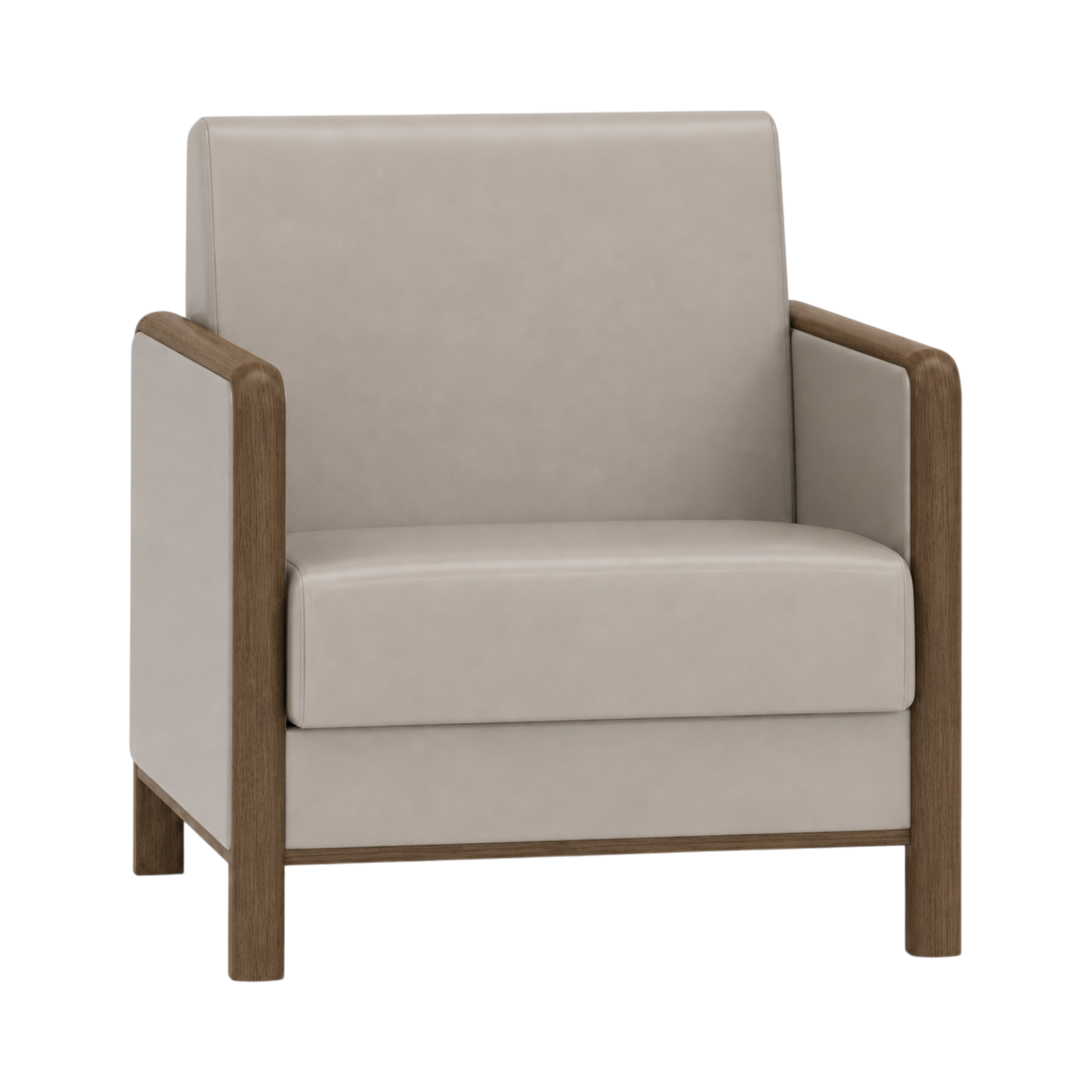 Wells Armchair – Walnut Oak / Taupe
