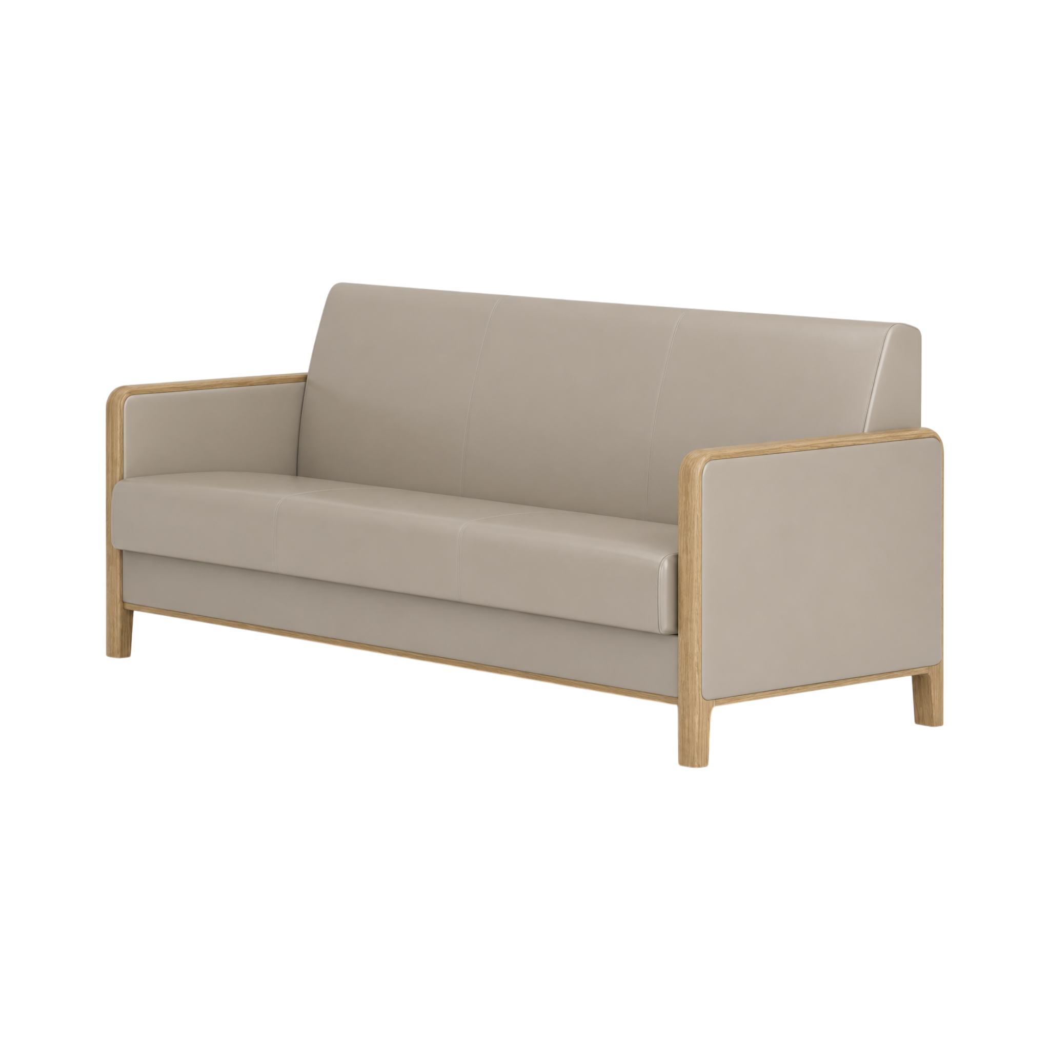 Wells Three Seater Sofa – Natural Oak / Taupe