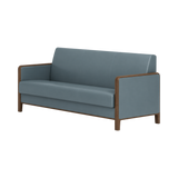 Wells Three Seater Sofa – Walnut Oak / Blue