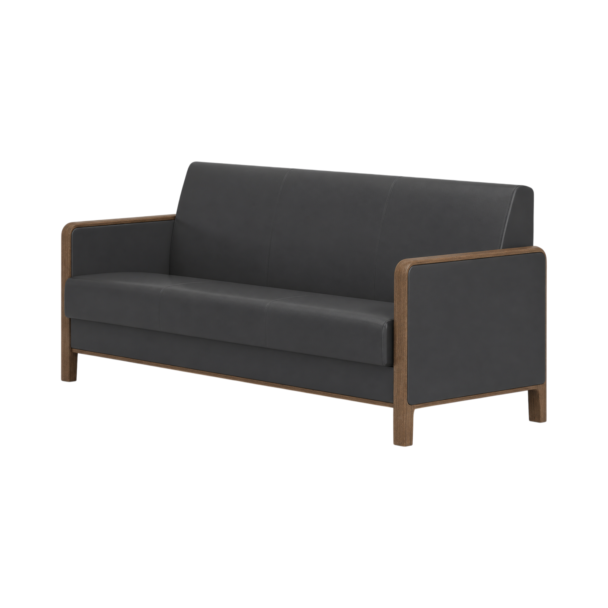Wells Three Seater Sofa – Walnut Oak / Charcoal